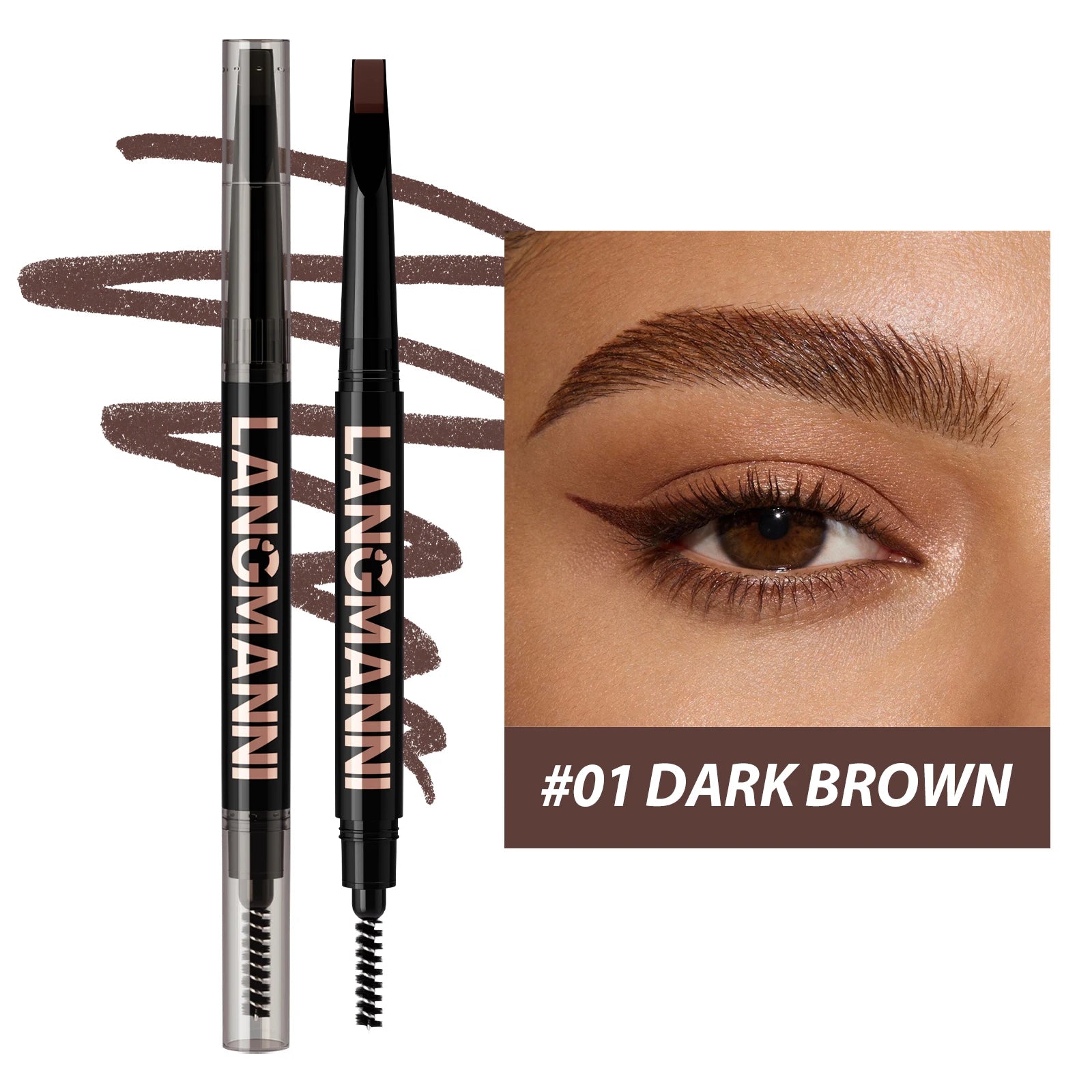Double Headed Eyebrow Pencil Waterproof Sweat Proof Anti Smudging Zpaxo L2533-01