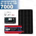 SOECOPO 7000W Portable Solar System Kit 600W Panel,Pure Sine Wave Inverter 12V To 110V/220V, 100A Controller for Camping Home Zpaxo 12V To 110V 60Hz