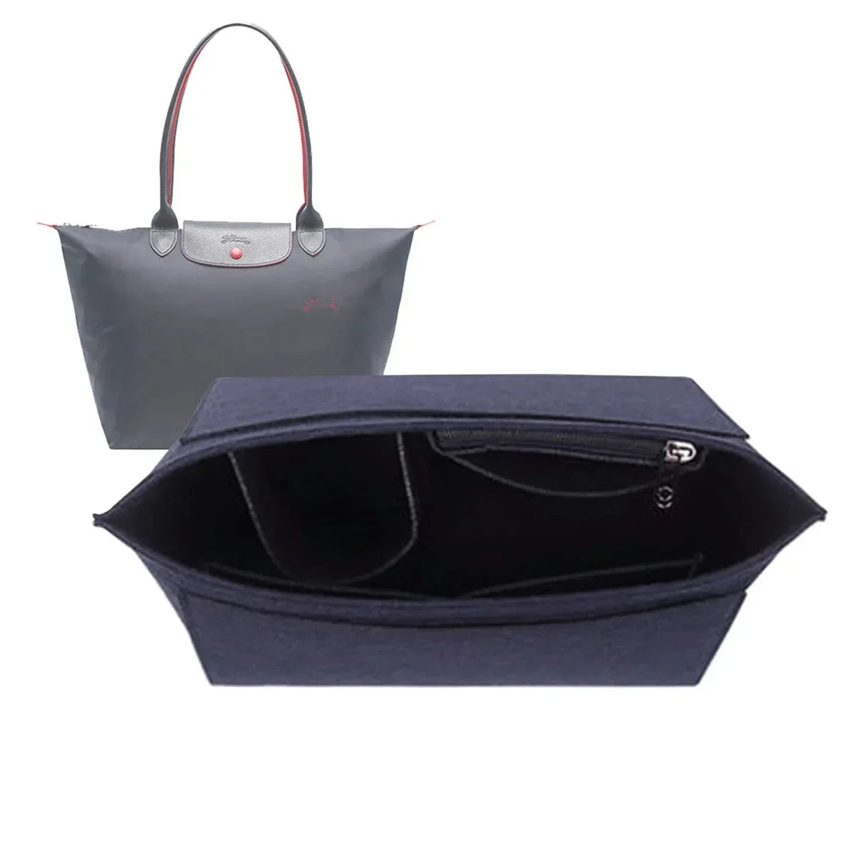 Felt Insert Bag Fits For Handbag Liner Bag Felt Cloth Makeup Bag Support Travel Portable Insert Purse Organizer Zpaxo Blue L