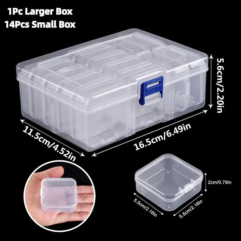 CM12 14 15 30 Grid Beaded Storage Box Nail Art Jewelry Earring Seed Zpaxo A2