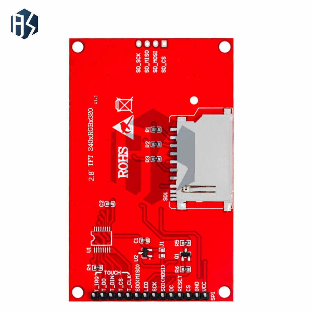 2 8 240x320 SPI TFT LCD Serial Port Module PCB Adapter Micro SD Zpaxo