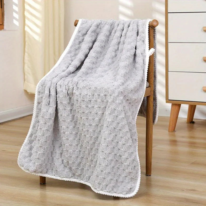 Waffle Weave Microfiber Bath Towels – Quick-Dry Spa & Gym Microfiber Bath Towel Zpaxo GRAY