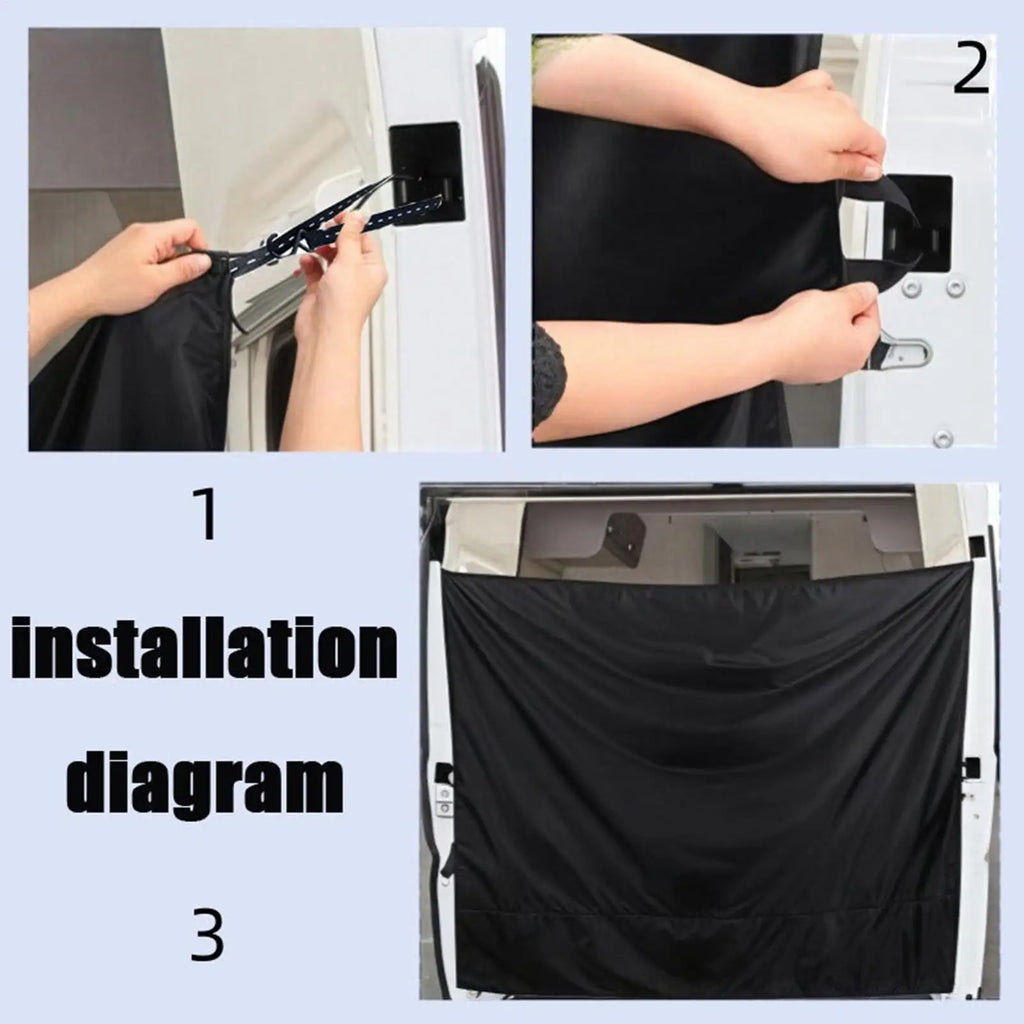 Camper Rear Door Shower Curtains RV Privacy Cover Vehicle Panels