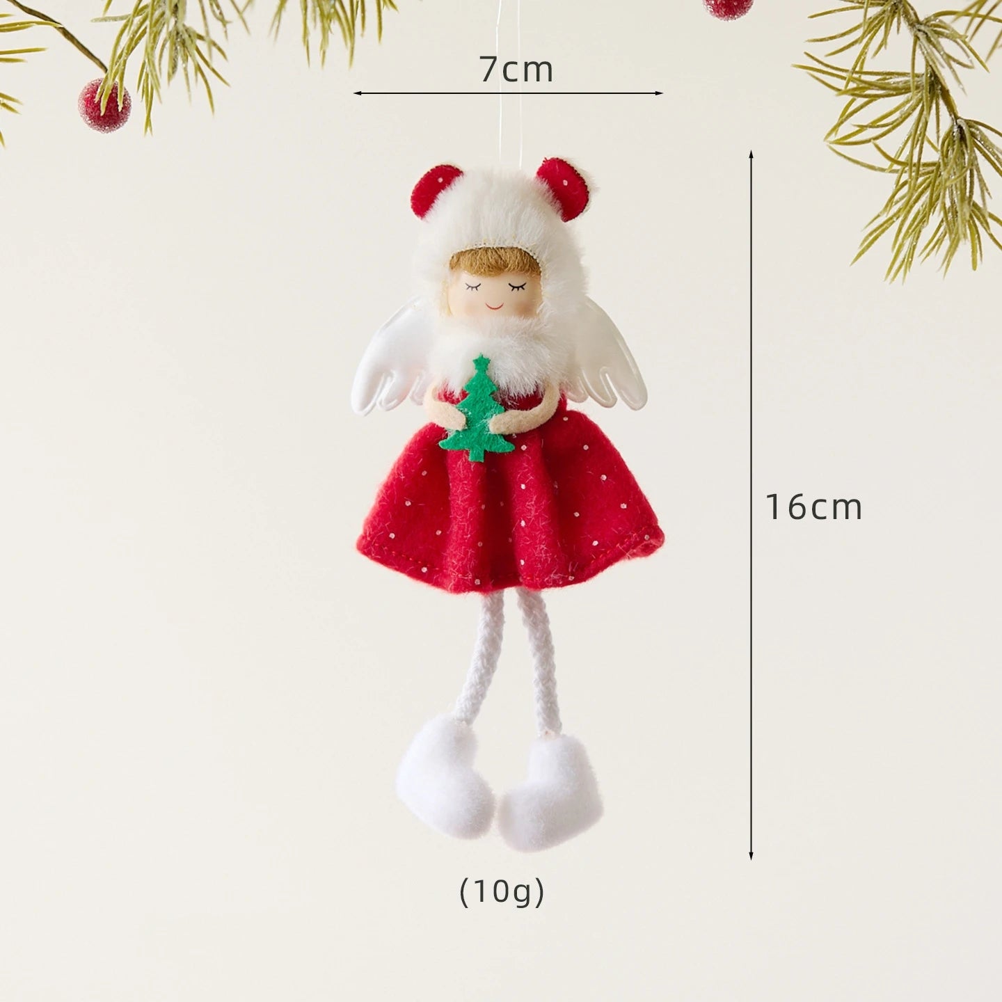 Plush Angel Girl Christmas Tree Ornament | Holiday Pendant