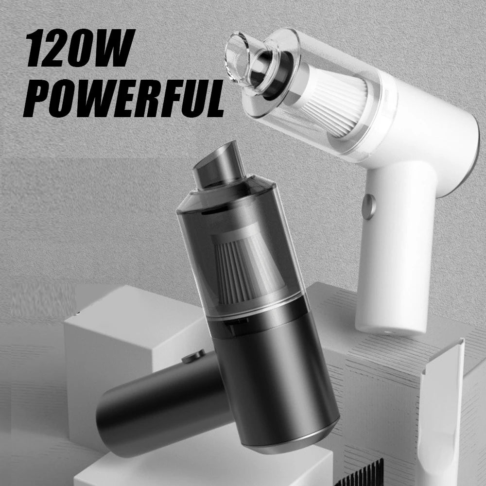 Mini Car Vacuum Cleaner Powerful Cleaning Machine Strong Suction Handheld High Power for Car Wireless Portable Home Appliance Zpaxo