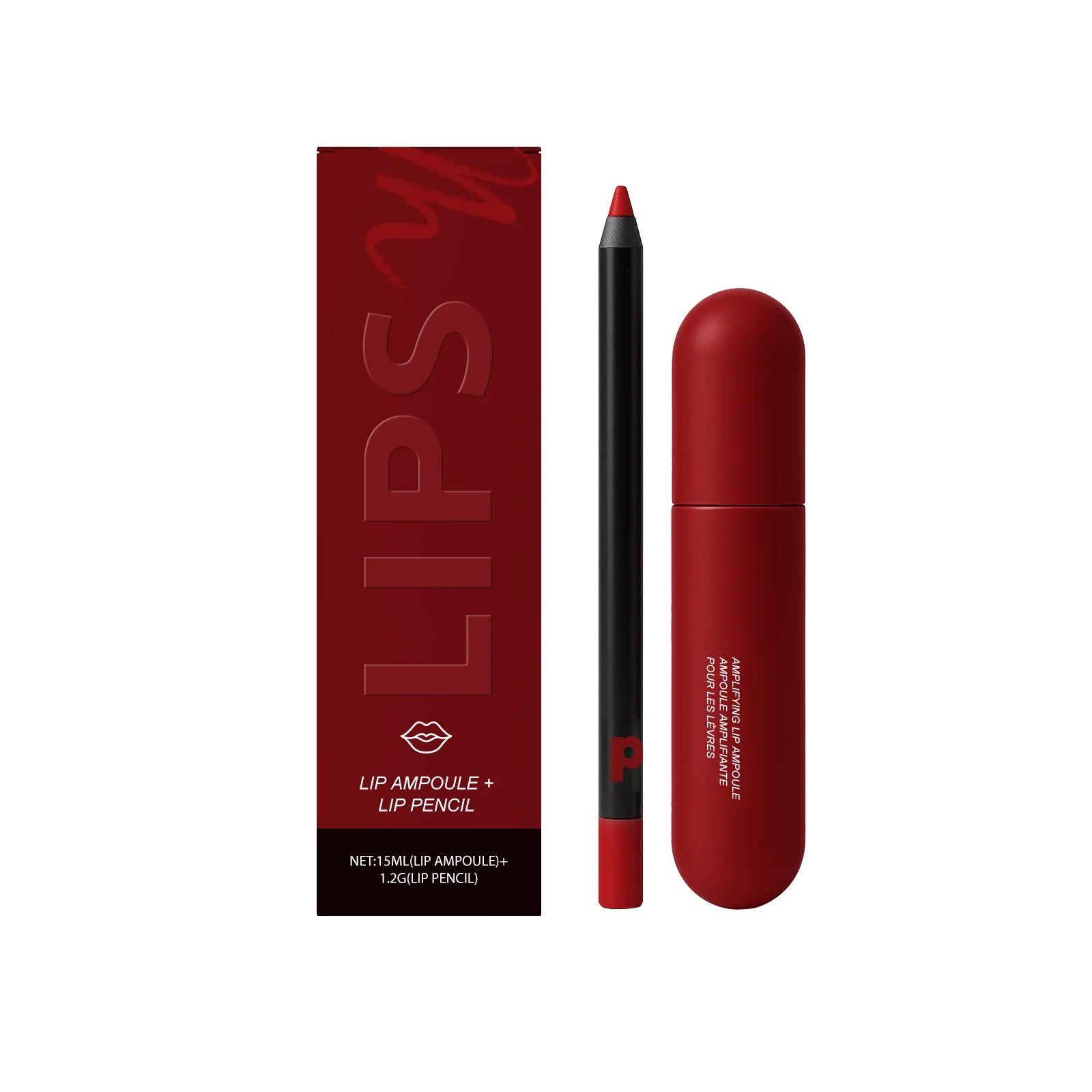 Nicotinamide Lip Serum & Lipliner Kit – Plump & Moisturize Lip Serum Kit Zpaxo Classic Red