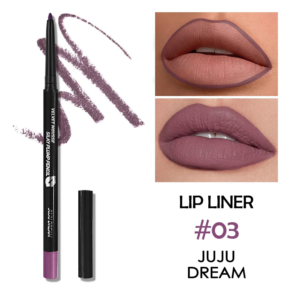 Waterproof Matte Lipliner Pencil Red Contour Tint Lipstick Long Lasting Non-stick Cup Moisturising Lips Makeup 5 Colors Zpaxo 03