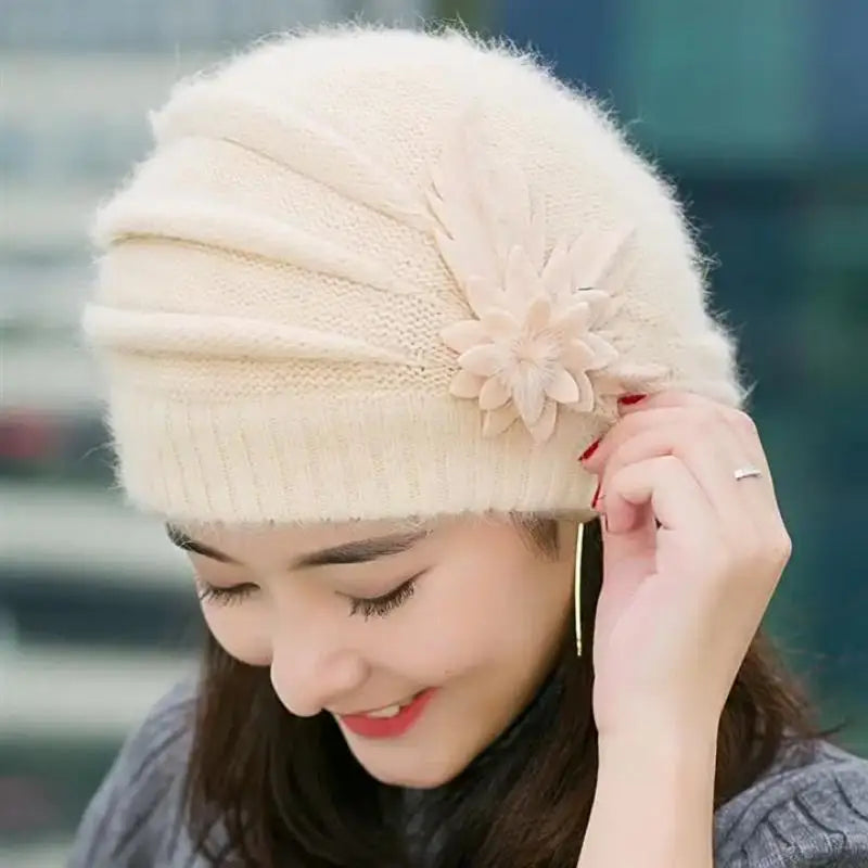 Durable Beret Wool Knit Fall Winter Cap Moms DIY Accessories Women's Zpaxo