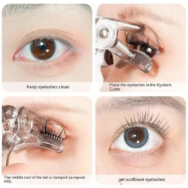 Dual-Type Eyelash Curler with Comb – Wide & Partial Clip