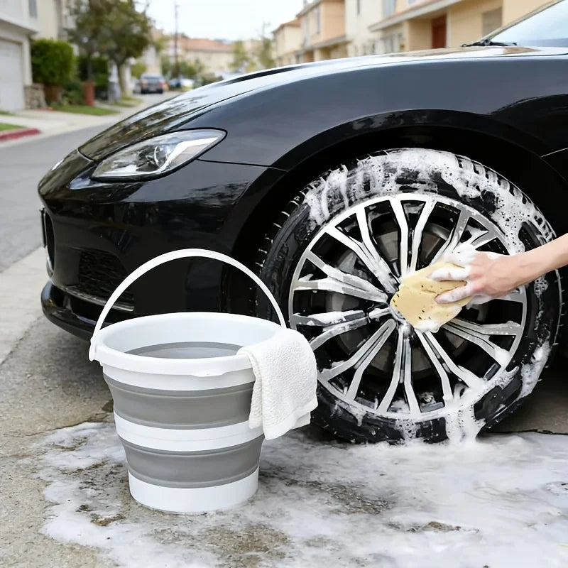 Space-saving Collapsible Cleaning Bucket Sturdy Handle Design