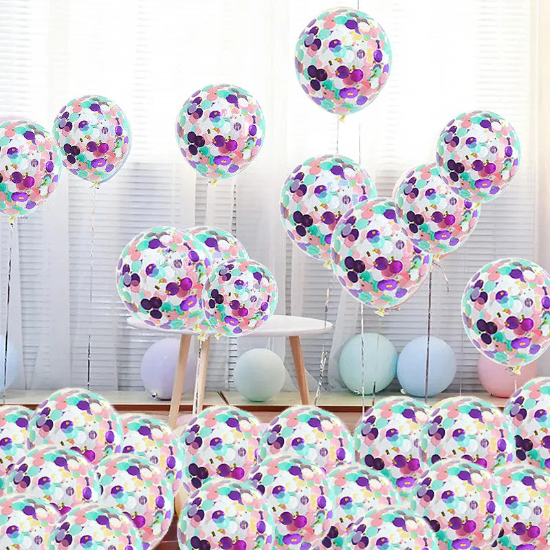 Mermaid Theme Latex Confetti Balloons Party Decoration Globos Girl