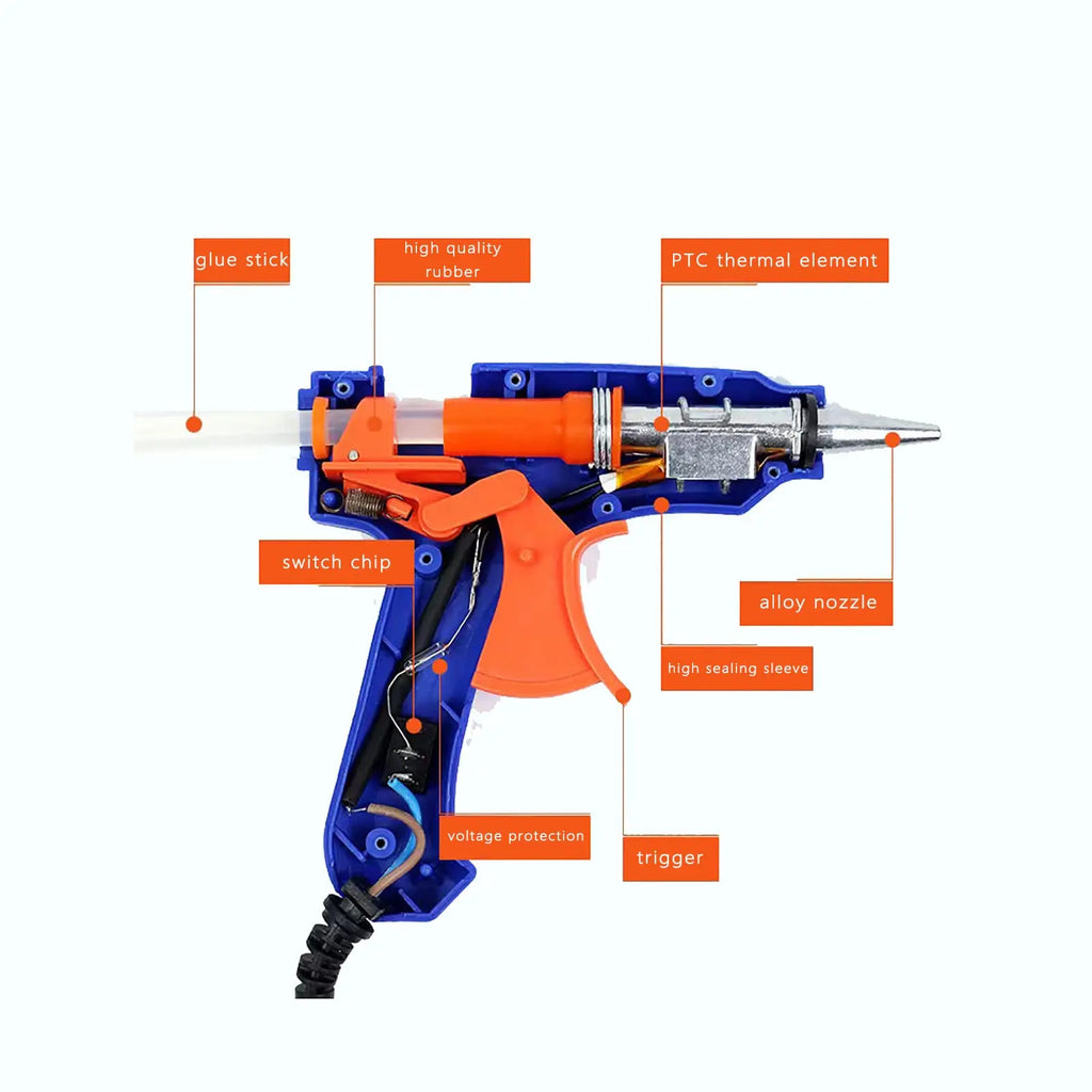 20W Hot Melt Glue Gun with Seal Wax Glue Sticks Household DIY Industrial Guns Heat Temperature Thermo Electric Repair Tool Zpaxo