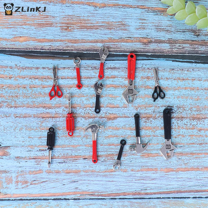 ▶6Pcs/Set Dollhouse Mini Repair Kits Accessories Hammer Wrench Furniture Toys Zpaxo