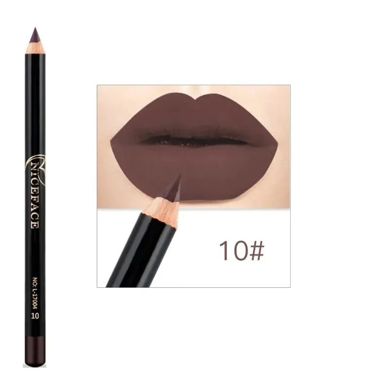 12 Colors Waterproof Lip Liner Nude Matte Brown Lipstick Pencil Zpaxo 10-1PC