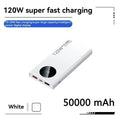 500000mAh Power Bank 120W Super Fast Charging PD20W Dual Way Digital Display Airplane Safe CCC For iPhone Samsung Xiaomi Zpaxo White 50000mAh Above 100000mAh