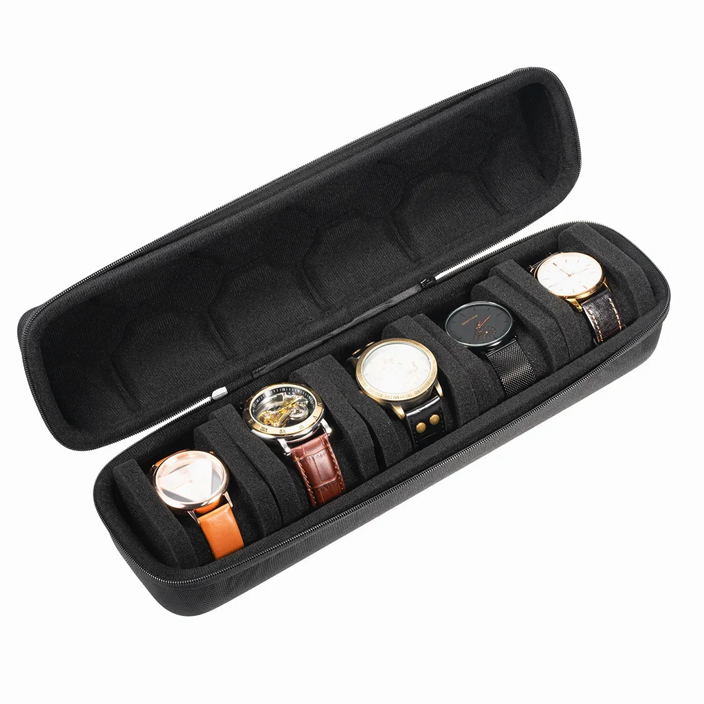 5-Slot Watch Travel Case – Portable Watch Box Organizer Watch Travel Case Zpaxo