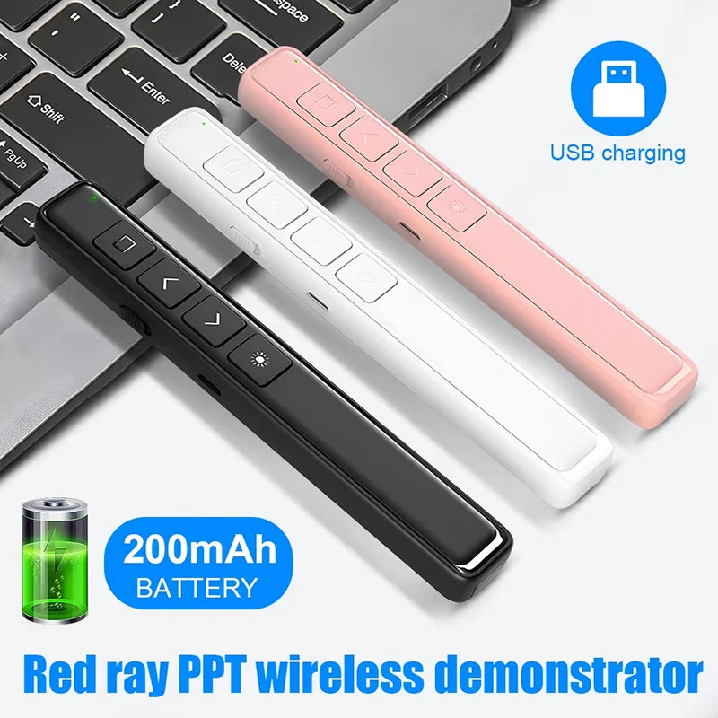 Wireless Presenter Remote Control 2.4G RF USB Projector Page Turning Pen For PPT Powerpoint Presentation Pointer Slide Advancer Zpaxo