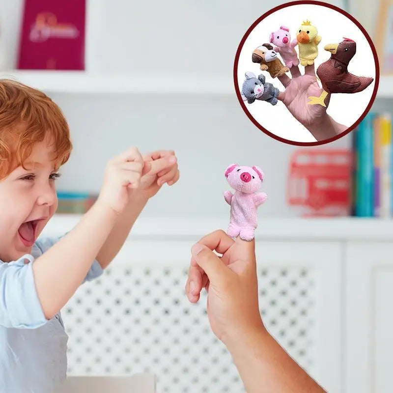 Animal Finger Puppets Interactive Family Finger Toy Set Of 5 Animal Puppets For Easter Basket Stuffers Egg Fillers School Zpaxo