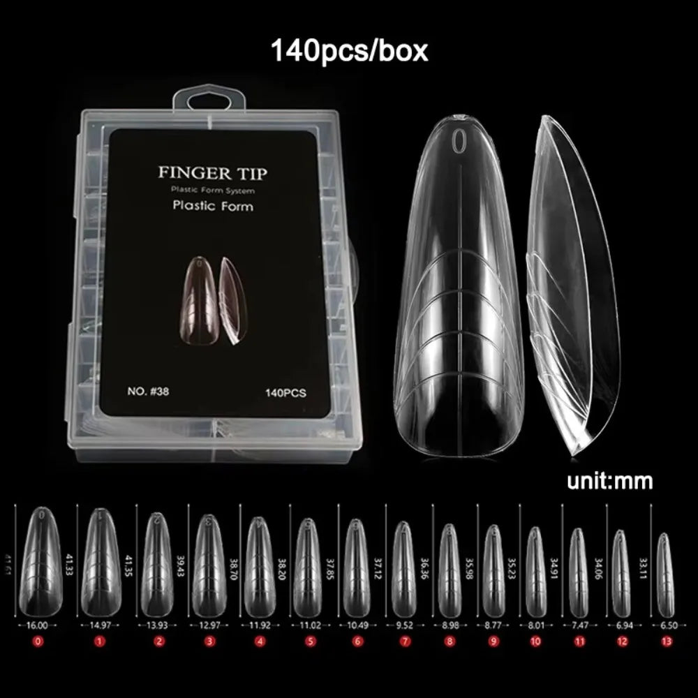 Poly Nail Gel Extension Molds Reusable Curved Stiletto Advanced Shape Zpaxo 2
