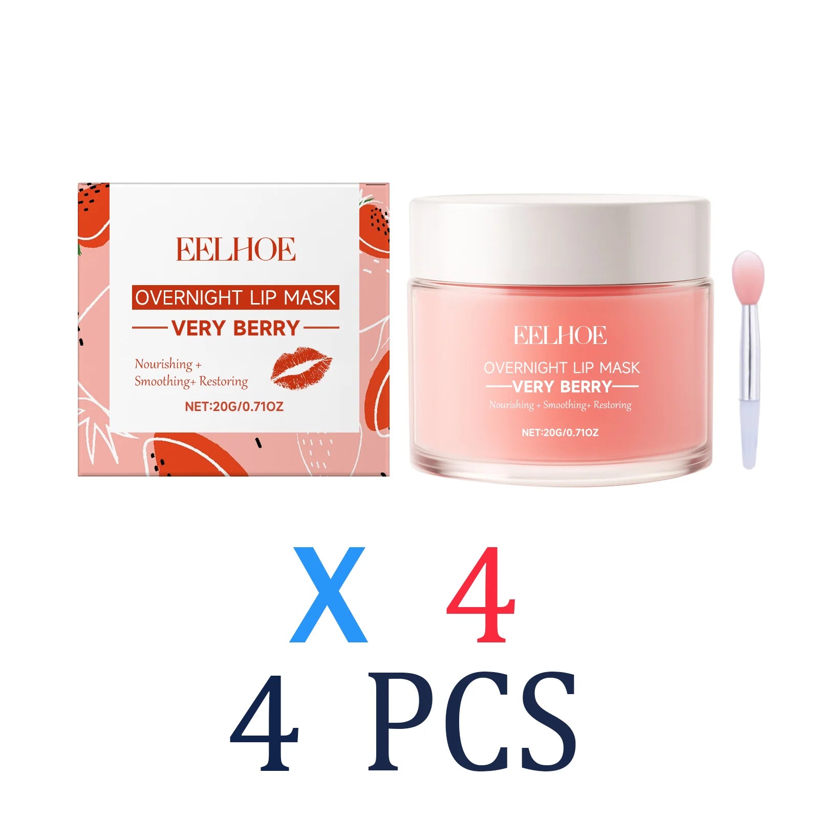 Berry Lip Sleeping Mask Overnight Lip Treatment for Dry Chapped Lips Hydrating Lip Mask with Hyaluronic Acid & Ceramide Deep Zpaxo 4 Pcs