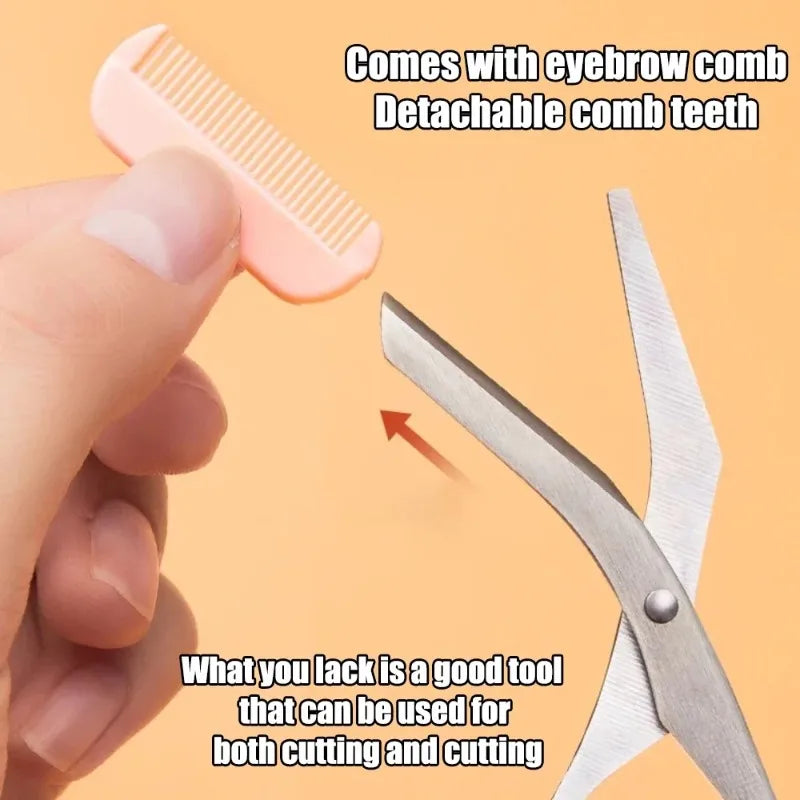 Eyebrow Trimmer Scissor Beauty Products Stainless Steel Scissors Comb