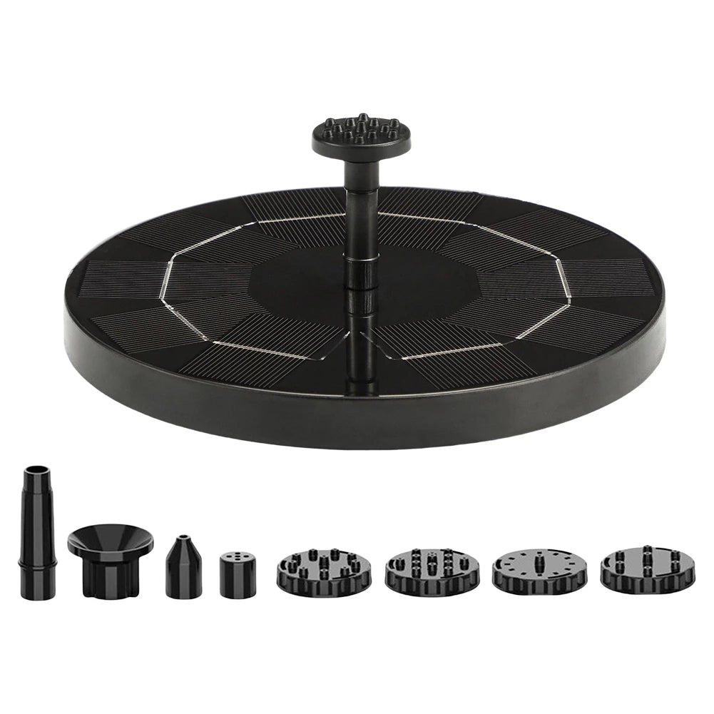 Solar Fountain with 8 Nozzles Floating Solar Fountain Floating Water Fountain Pump for Outdoor Garden Pond Pool Zpaxo 16cm