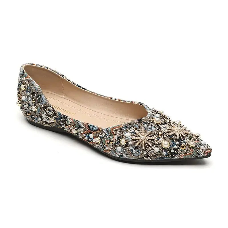 Women Retro Soft Sole Single Shoes Summer Unique Design Shallow Mouth Zpaxo
