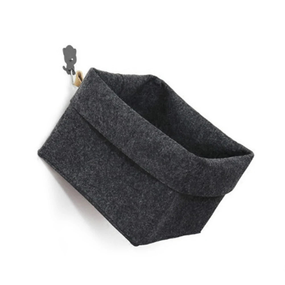 Multi-purpose Felt Storage Basket Desktop Organizer Box Magazines