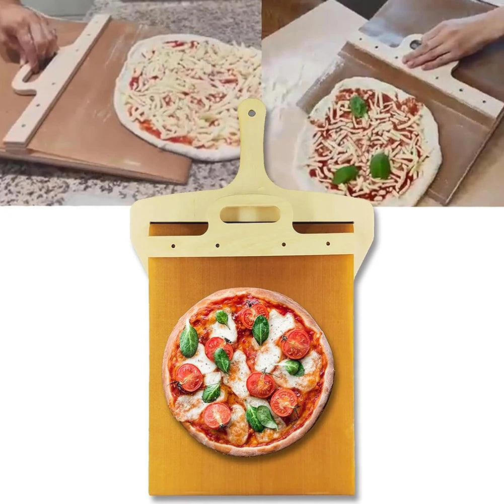 Sliding Pizza Shovel Dough Tray Board Paddle Home Kitchen Oven Baking