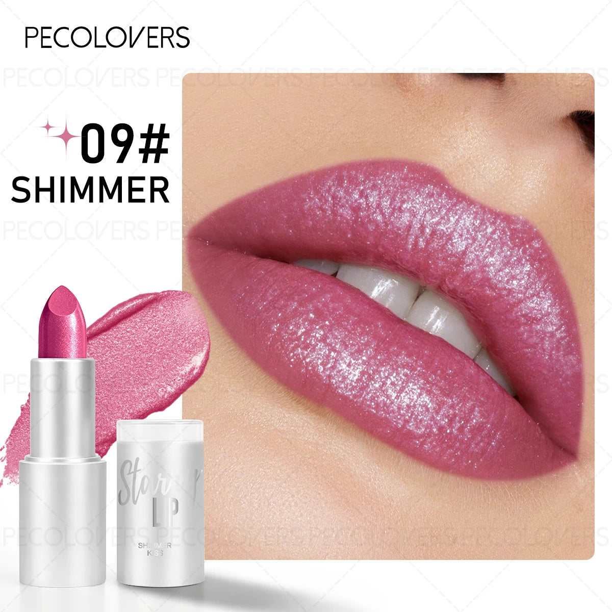 Shimmer Metallic Lip Gloss Lipstick,Shiny Lip Gloss,Hydrating, Long-Lasting, Non-Sticky,Lipstick Zpaxo 09