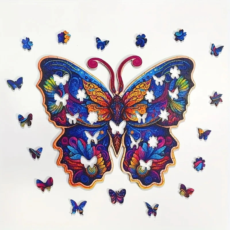Wooden Jigsaw Puzzles Colorful Butterfly Beautiful Package Animal