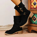 Women Boots Fashion Outdoor Comfortable Boots Trend Vintage Detachable Western Boots Women Solid High Quality Style Shoes Women Zpaxo black 38