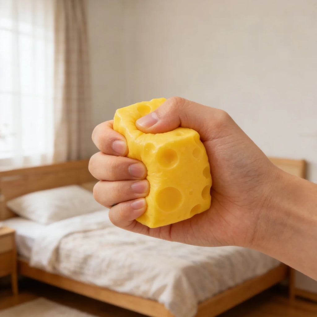 Squishy Cheese Stress Ball Sensory Squeeze Toy Kids & Adults Sensory Squeeze Toy Zpaxo