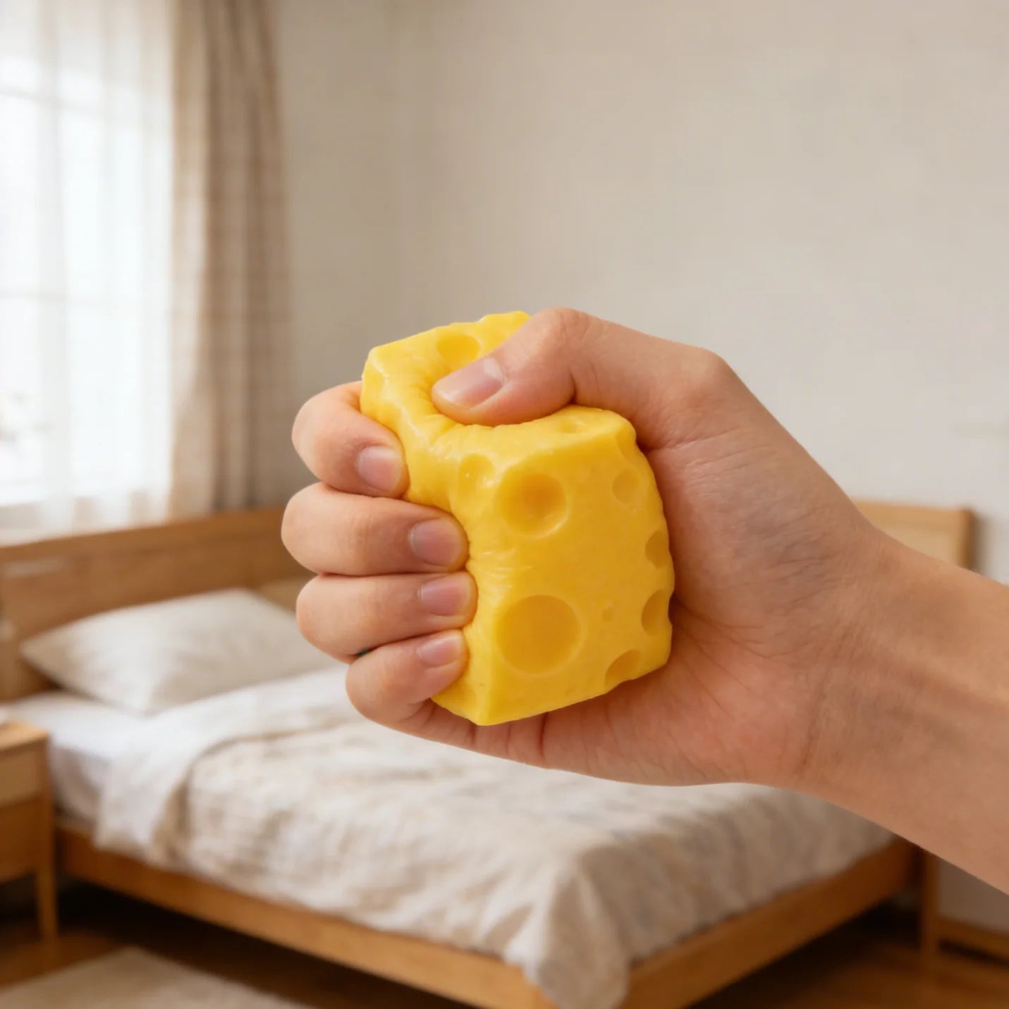 Squishy Cheese Stress Ball Sensory Squeeze Toy Kids & Adults Sensory Squeeze Toy Zpaxo