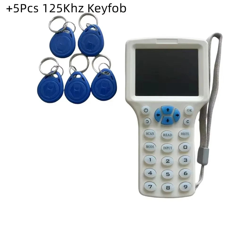 10 Frequency NFC Smart Card Reader Writer Duplicator 125Khz 13.56MHz RFID Copier USB Encryption Decoding Reader Key Replicator Zpaxo 5 Key T57