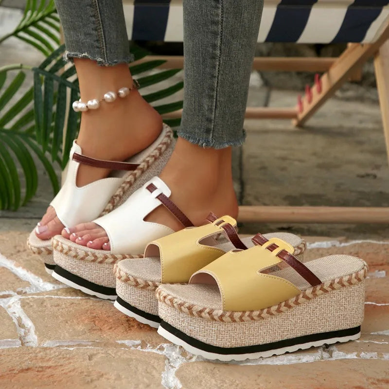 2026 Summer Women's Wedges Fashion Outdoor Sandals Ladies Platform Zpaxo