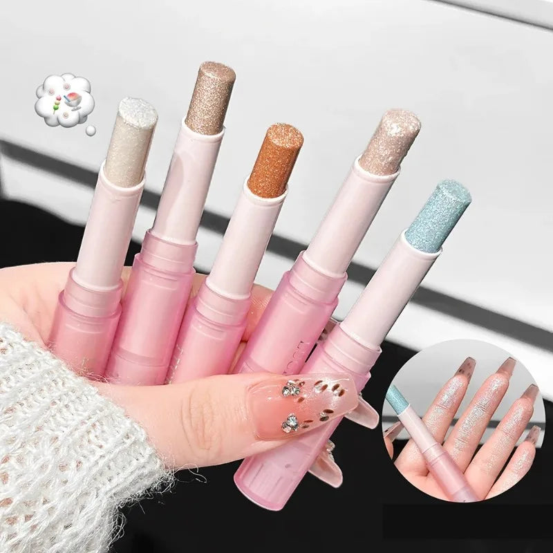 Jelly Eye Shadow Stick Blue Diamond Aurora Glitter Pearlescent