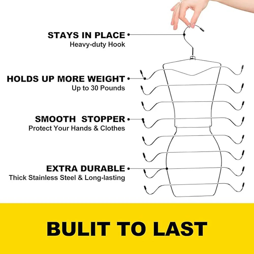 Clothes hanger1/2/3 Pack Multi-Layer Underwear Folding Hanger Sling Bra Storage Trouser Racks Do Not Leave Traces Of Multi-Funct Zpaxo