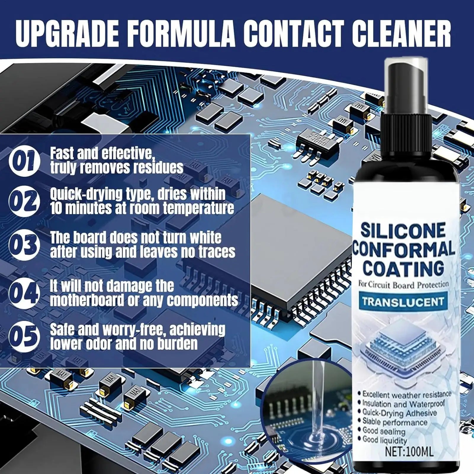 Silicone Conformal Coating Spray Waterproof PCB Clear Sealant