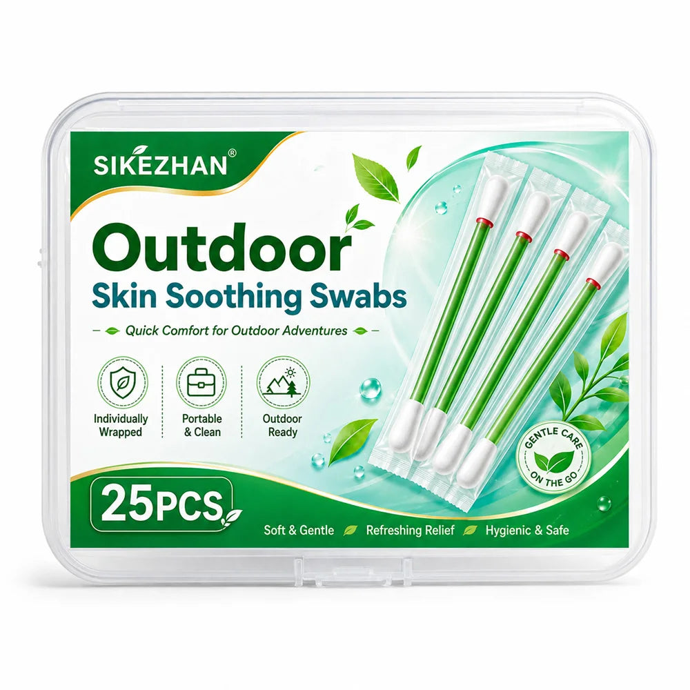 SIKEZHAN Outdoor Camping Refreshing Body Care Swabs Disposable Cooling Skin Comfort Sticks for Hiking Travel Picnic 25PCS Zpaxo 1 box