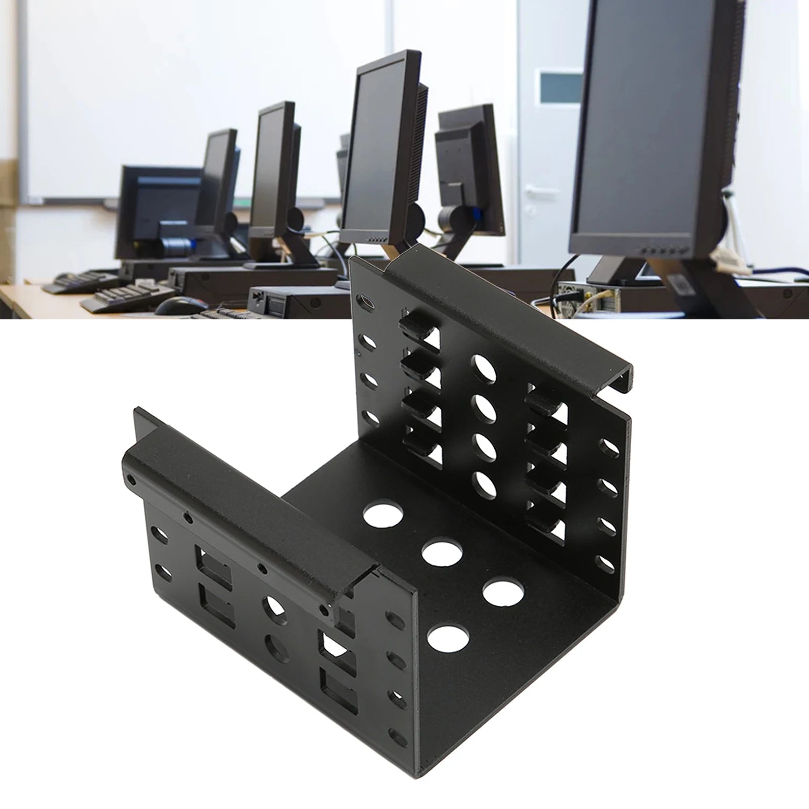 2.5in HDD Mounting Rack Aluminium Alloy Hollow Design High Hardness 2.5in Hard Drive Cage Mounting Adapter for 2.5in IDE HDD SSD Zpaxo