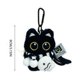 Black Cat Keychain Cute Plush Stuffed Animal Bag Charm Realistic