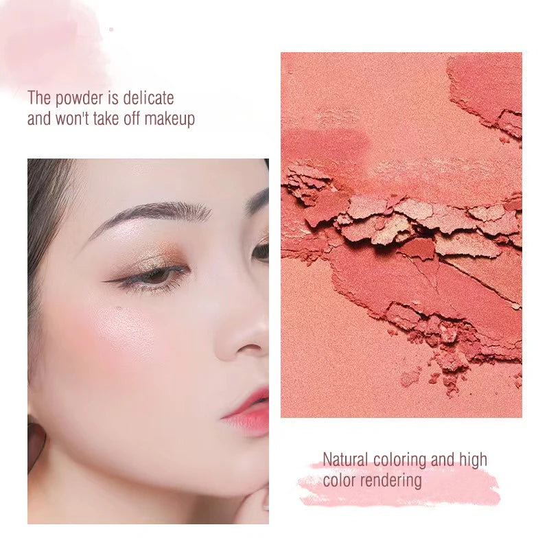 Daily single-color blush - Blush with a subtle wine-like sheen, fine glittering, natural color palette, pure makeup allure Zpaxo