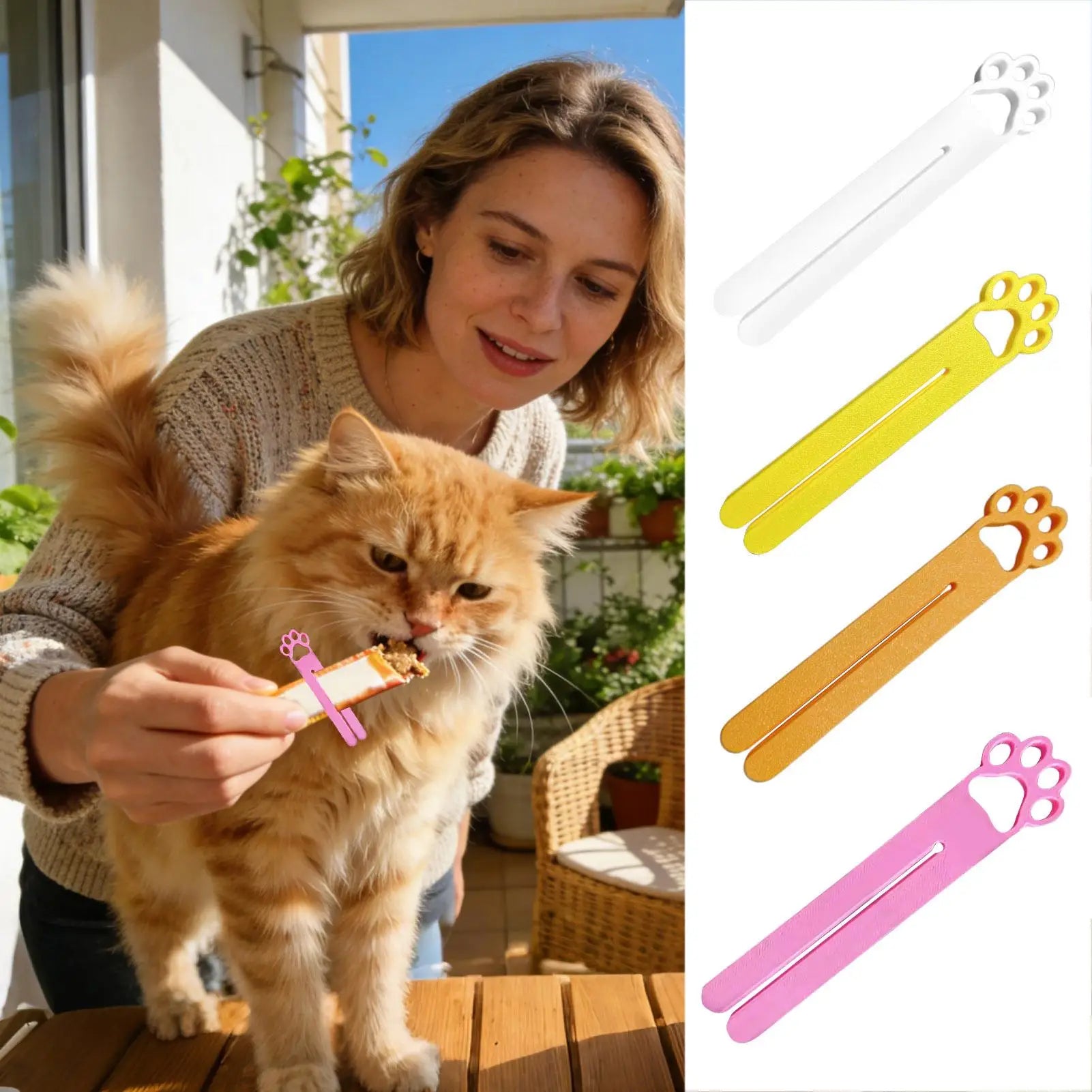 Cat Snack Extruder Cute Cat Head Wet snacks Squeezer Treat Dispenser For Pet Food Meat Sauce Bag Extruder Squeezing Tools Zpaxo