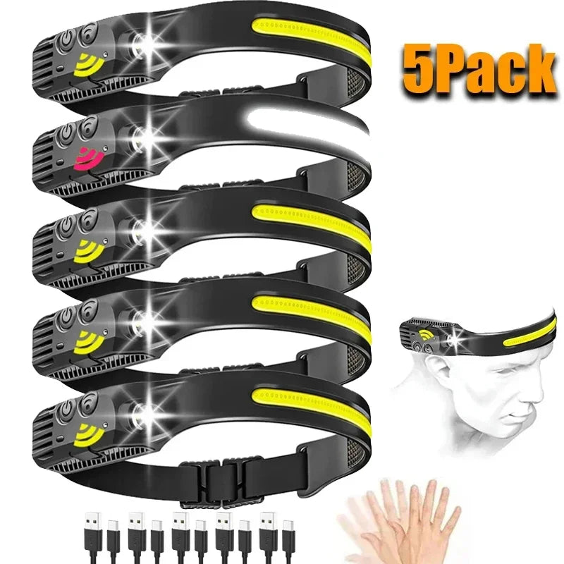 KDULIT XPE+COB LED Headlamp USB Rechargeable Waterproof
