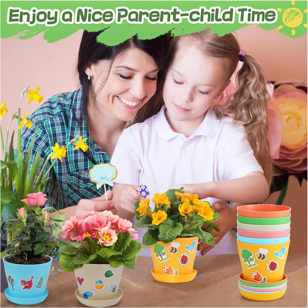 Flower Pots Kids Educational Colorful DIY Party Favors Gardening Zpaxo
