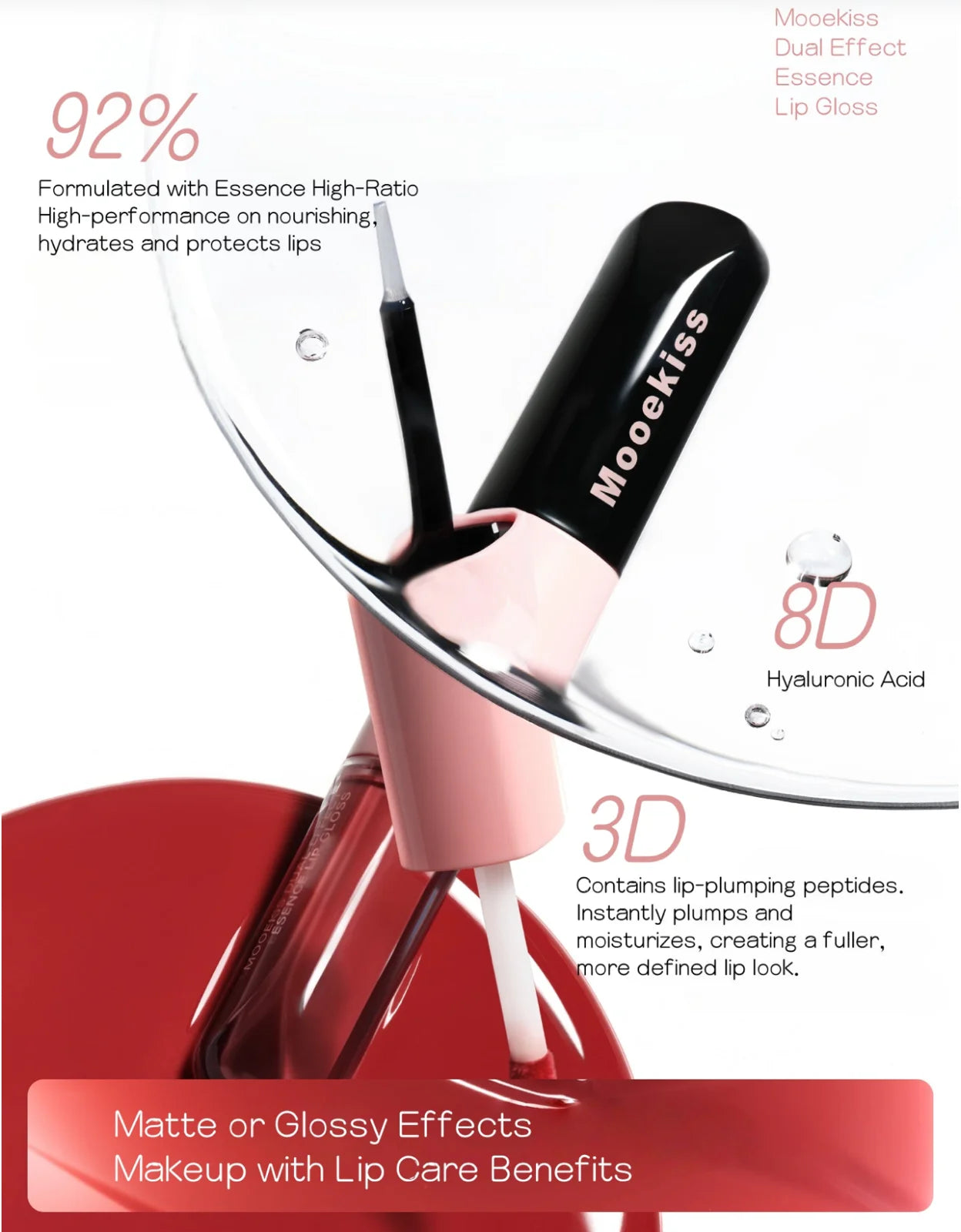 Mooekiss Dual Effect Essence Lip Gloss 6ml Multi-use for lips Authentic Makeup Original Zpaxo