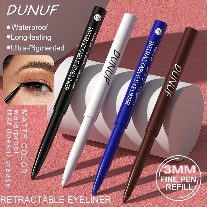 4 Pcs/set Retractable Eyeliner Durable Waterproof Eyeliner Pencil Non-smudging Soft Easy to Operate Sweat Zpaxo