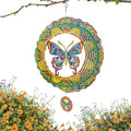 Butterfly Wind Spinner Outside Rustic Metal Patio Decor Sculpture