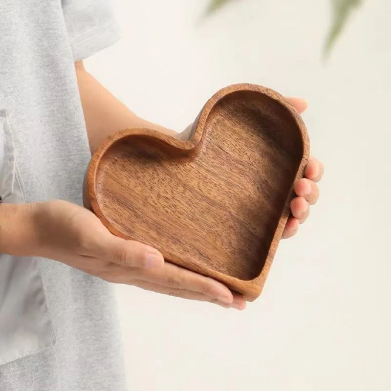 Heart Shaped Plates Dessert Trays Sushi Serving Tray Candy Dishes Decorative Wooden Pallets Decorate Valentines Day Candy Dish Zpaxo 1pc